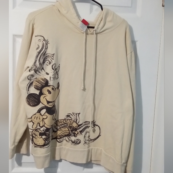 Disney Cream Mickey Mouse Graphic Hoodie - Picture 1 of 5